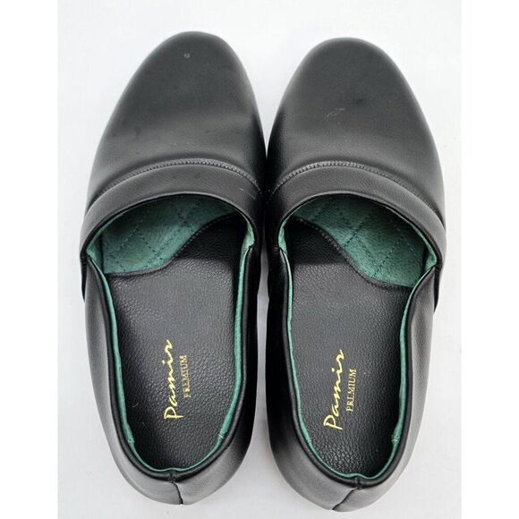 Pamir Premium Black Leather Slip-On Loafers US 9.5 - Picture 1 of 8